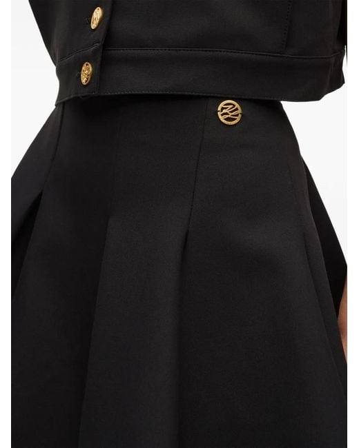Karl Lagerfeld Black Mini Logo-Detail Pleated Skirt