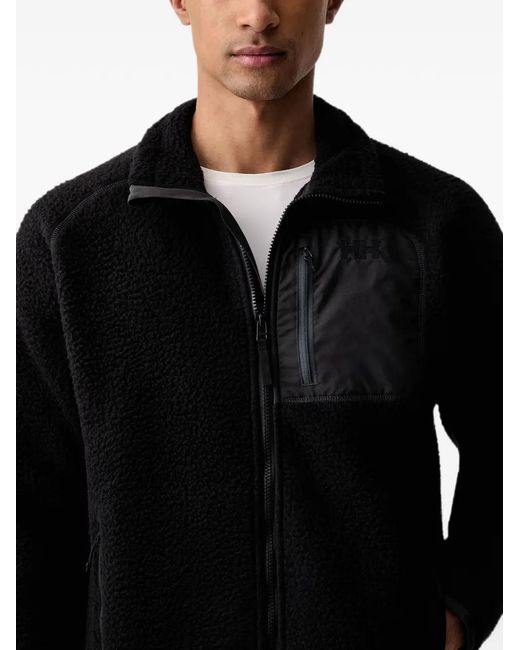 Helly Hansen Black Panorama Zip-Up Fleece Sweatshirt for men