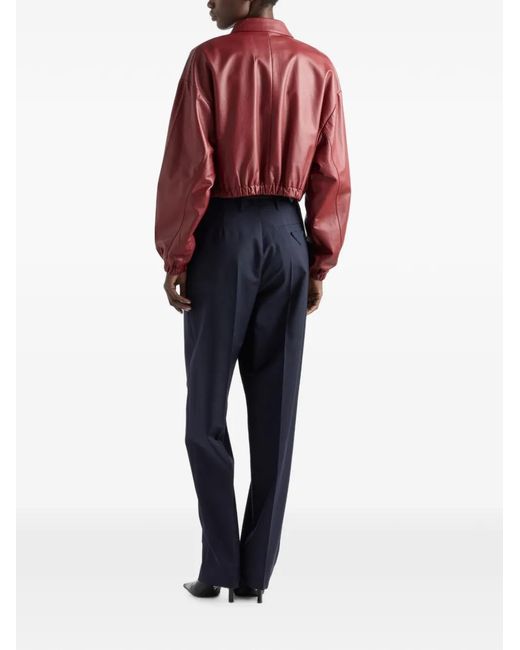 Prada Red Nappa Leather Jacket