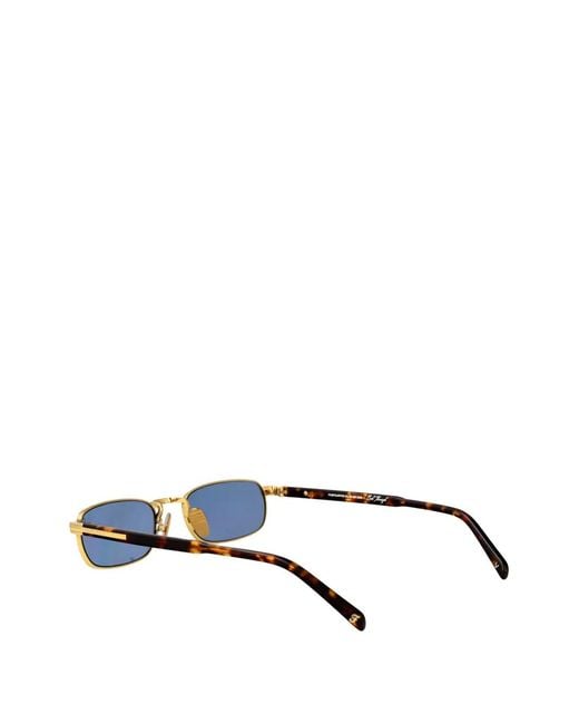 FIVEFOURFIVE Blue Rectangle-Frame Sunglasses for men