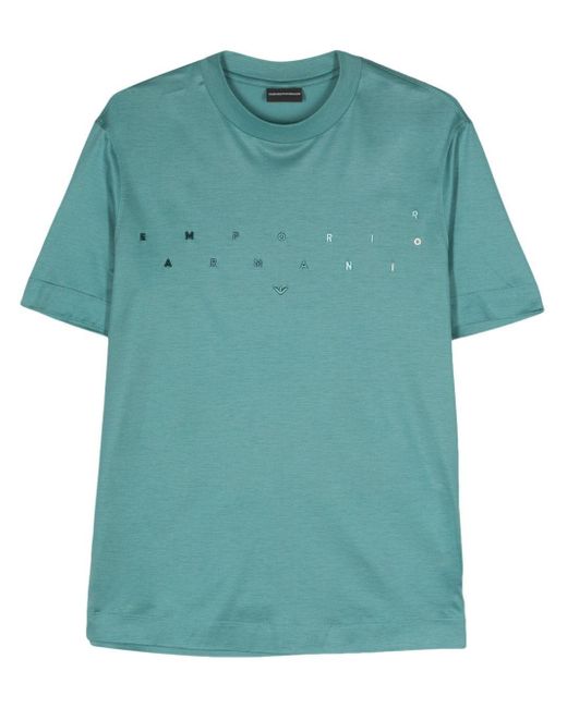 Emporio Armani T-Shirt mit Logo-Stickerei in Green für Herren