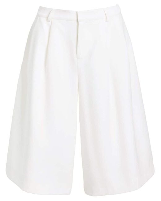 Pantalones cortos de vestir retroféte de color White