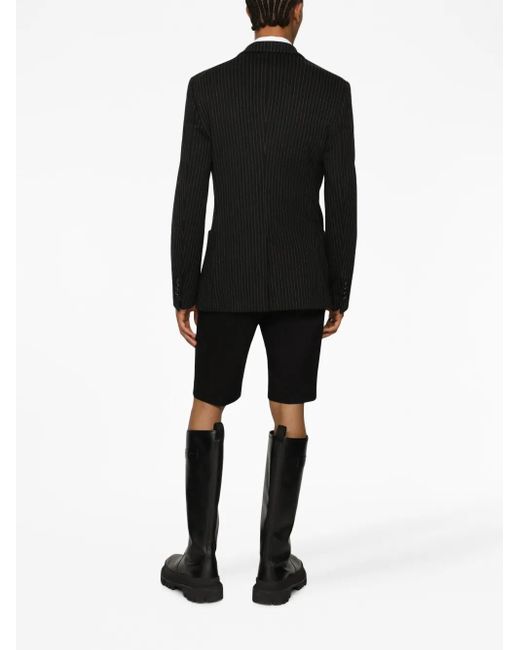 Dolce & Gabbana Black Logo-Patch Bermuda Shorts for men