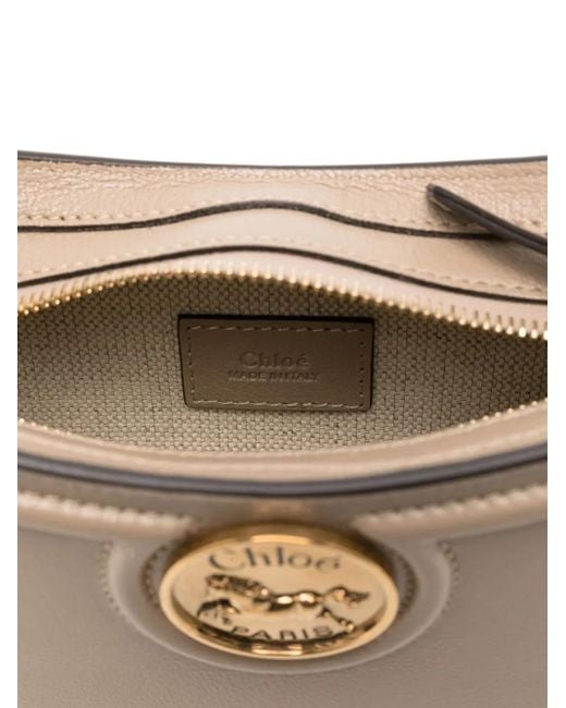 Chloé Natural Schultertasche mit Pferde-Emblem