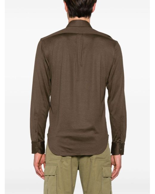 Tom Ford Brown Mélange Button-up Shirt for men