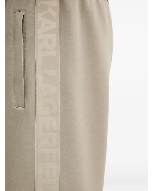 Karl Lagerfeld Natural Logo-Tape Drawstring Track Pants for men