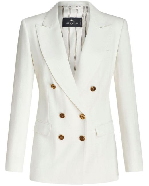 Etro White Double-Breasted Jacket