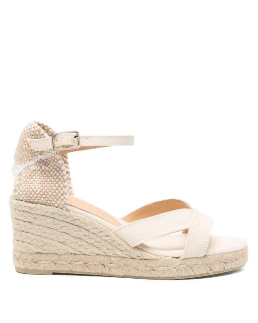 Castaner Natural 70Mm Cross-Strap Wedge Sandals