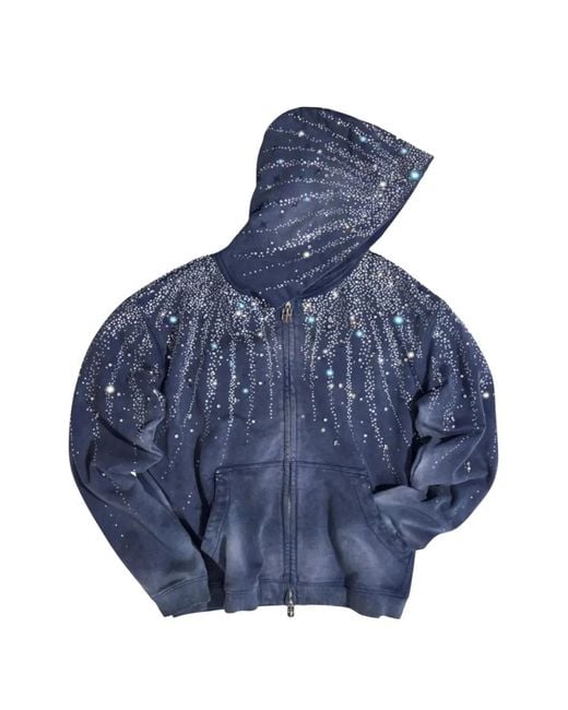 BIRTH OF ROYAL CHILD Blue Steller Diamond Crystal-Embellished Hoodie for men