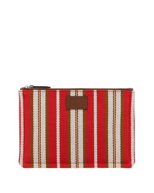 Fendi Red Small Striped Canvas Clutch for men