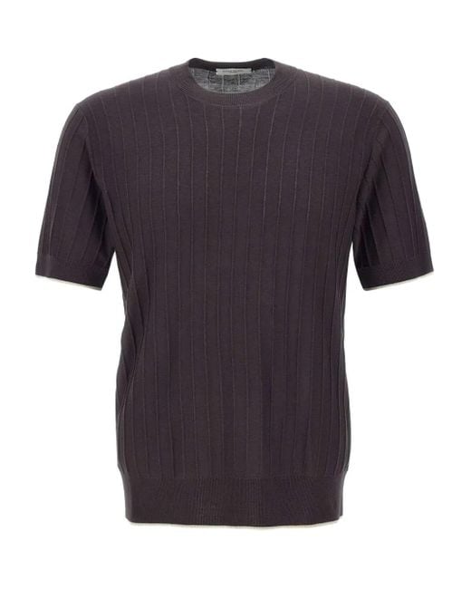 Paolo Pecora Black Silk-Blend T-Shirt for men
