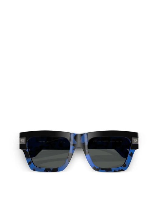 Versace Gray Medusa Rectangle Sunglasses for men