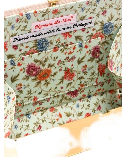 Olympia Le-Tan Floral Appliqué Clutch Bag in het Pink