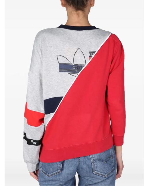 1/OFF Red Colourblock Logo Sweatshirt