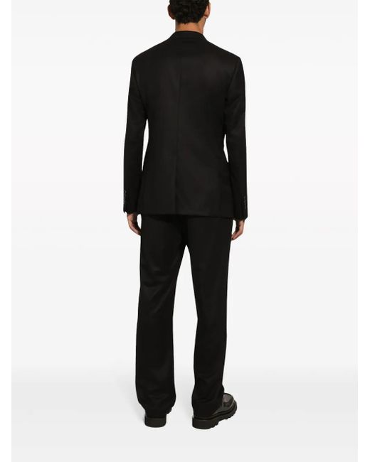 Dolce & Gabbana Black Tailored Wool Track Pants for men
