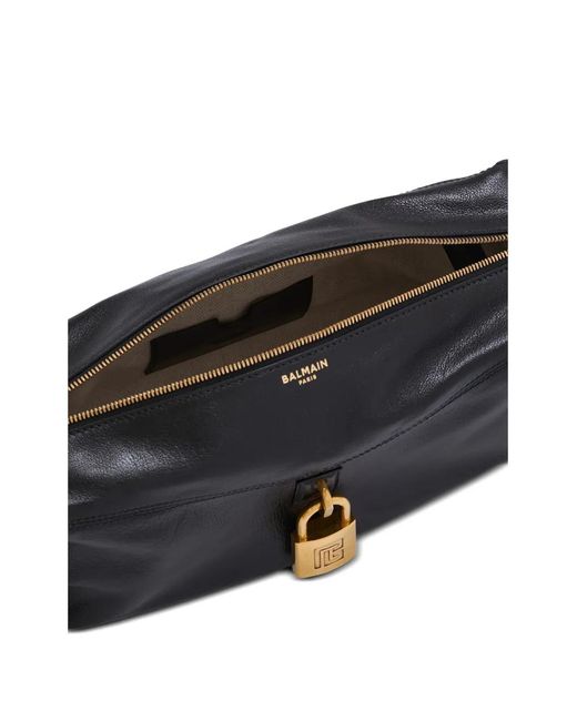 Balmain Black Pulse Padlock-Detail Shoulder Bag for men