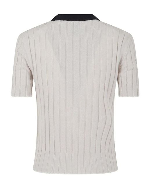 Barrie White Ribbed Top