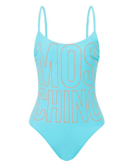 Moschino ロゴ ワンピース水着 Blue