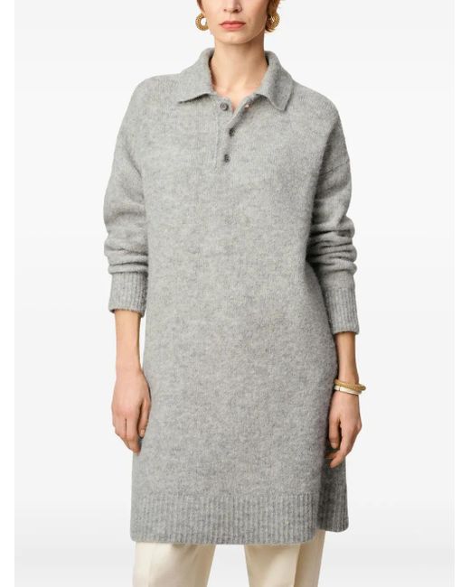 AMI Gray Ami Polo Dress