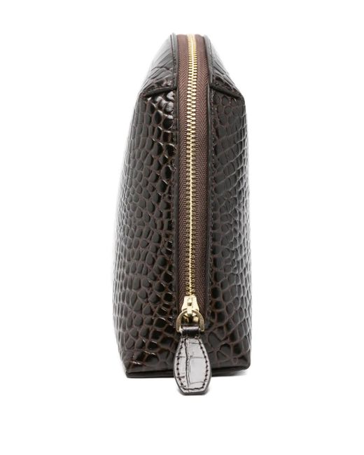 Totême Black Medium Croco-Embossed Clutch Bag
