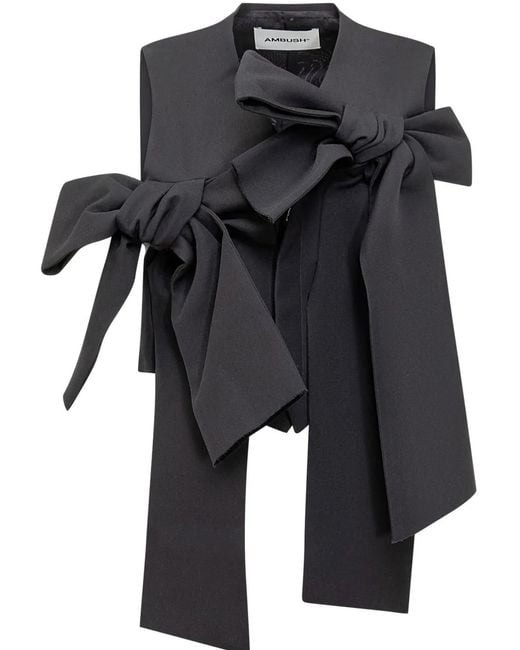 Ambush Black Bow-Embrllished Gilet