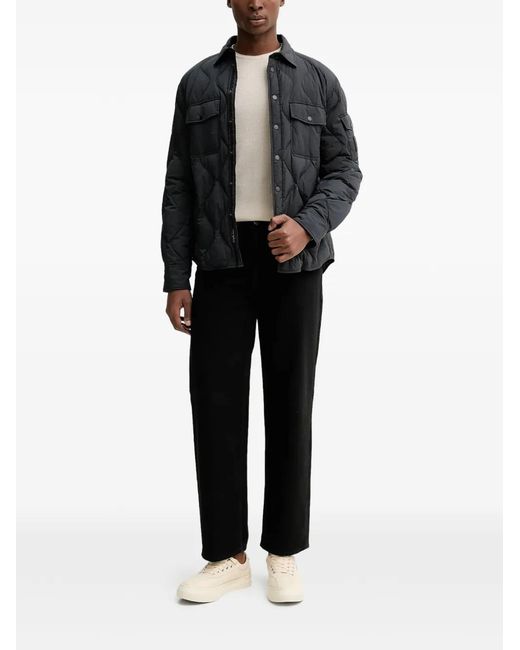 Rag & Bone Black Dane Quilted Overshirt for men