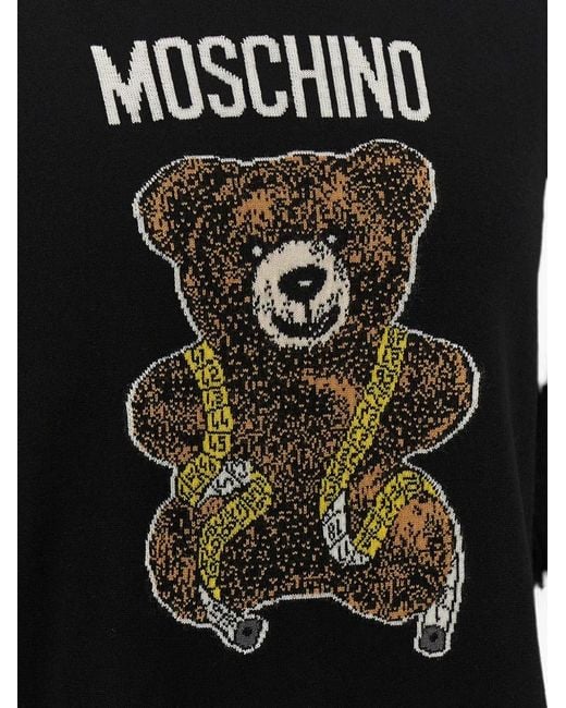 Moschino Black Teddy Bear Inlay Sweater for men