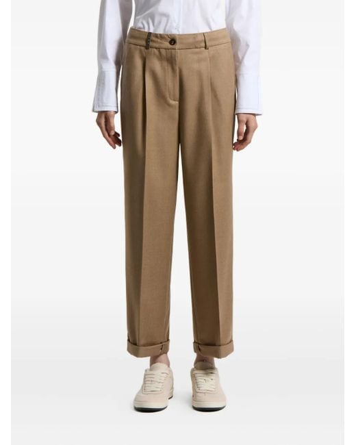 Peserico タックパンツ Natural