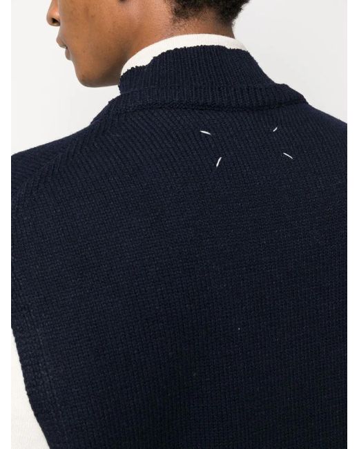 Maison Margiela Blue Stylish Sleeveless Knit Vest For for men