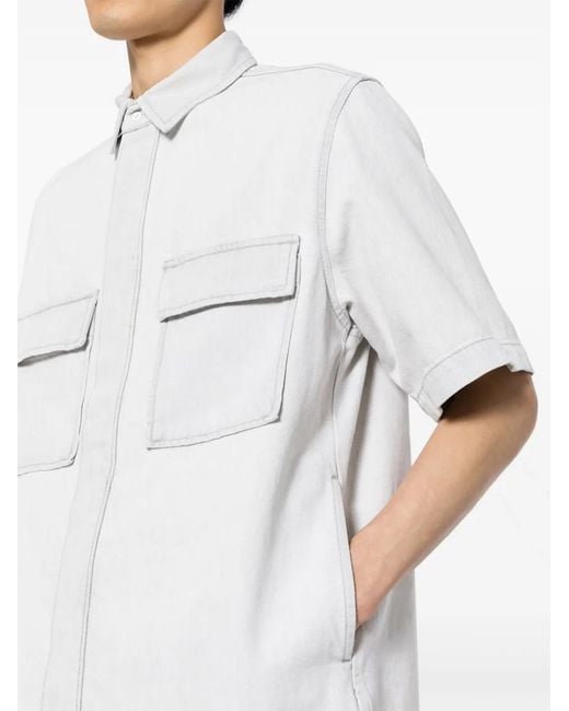 IRO White Short-Sleeve Denim Shirt for men