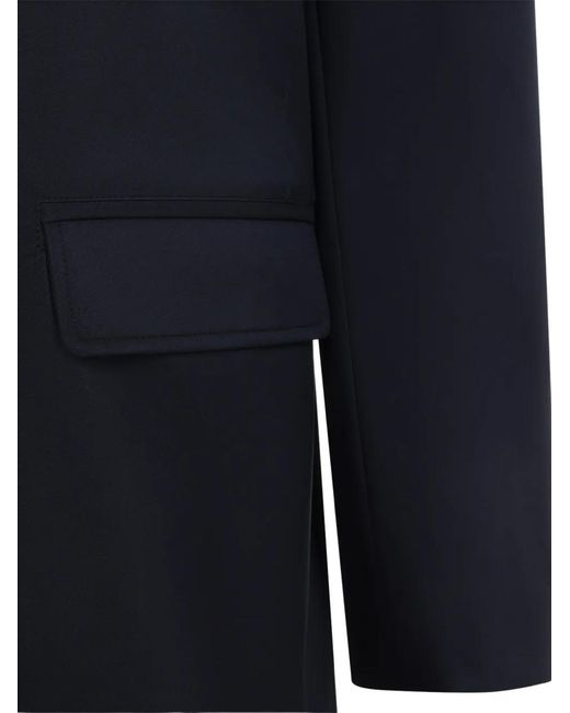 Kiton Blue Concealed-Fastening High-Neck Coat for men