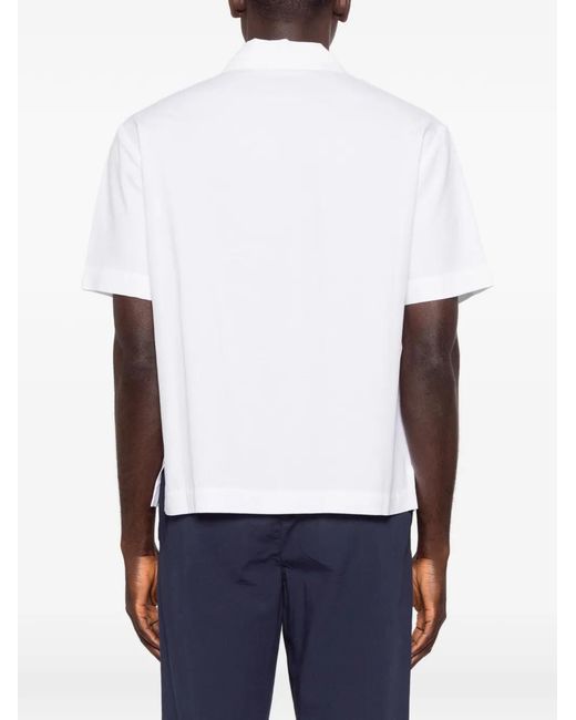AROVESCIO White Zip-Fastening Short-Sleeve Polo Shirt for men