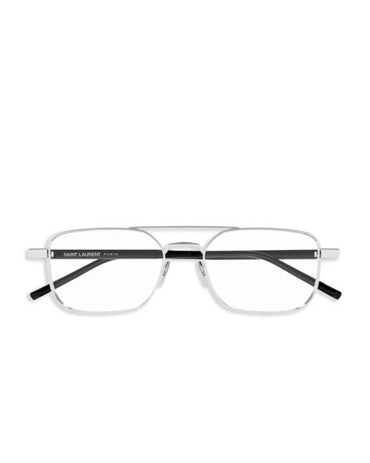 Saint Laurent Metallic Square-Frame Glasses