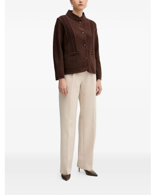 INTROPIA Brown Cable-Knit Jacket