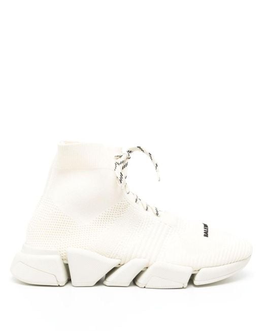 Balenciaga White Speed 2.0 Sock Sneakers for men