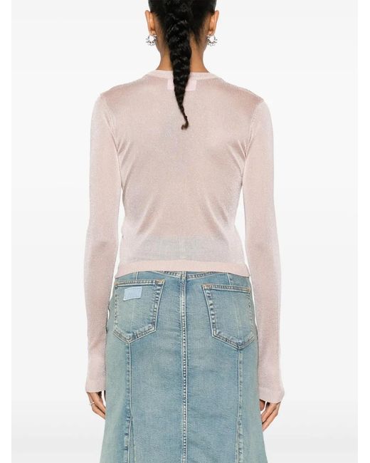 Chiara Ferragni Pink Maxi Logomania Fine-Knit Jumper