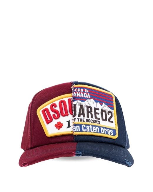 DSquared² パッチワーク キャップ Red