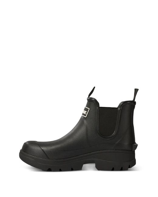 Barbour Black Nimbus Logo-Patch Rain Boots