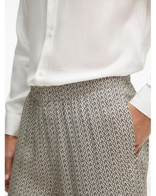 ARMANI EXCHANGE Gray Patterned Elasticated Shorts for men