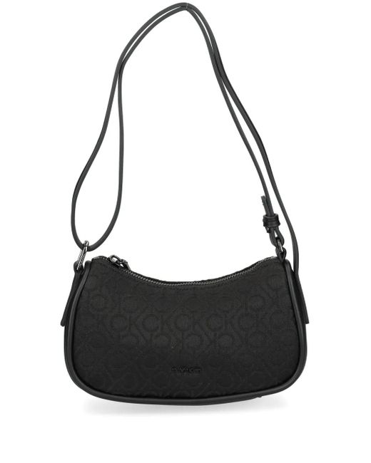 Calvin Klein Black Logo-Print Shoulder Bag