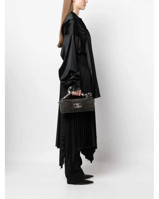 Lanvin Black Snakeskin Mini Tote
