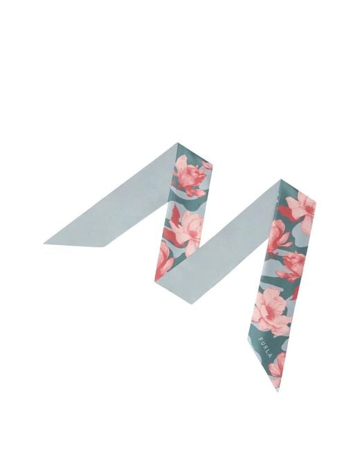 Furla White Metropolis Floral-Print Scarf