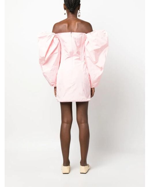 Jacquemus Pink Chic Taffeta Mini Dress For