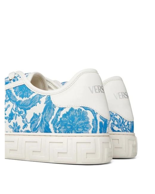 Versace Greca Sneaker Aus Canvas Und Jacquard in Blue für Herren