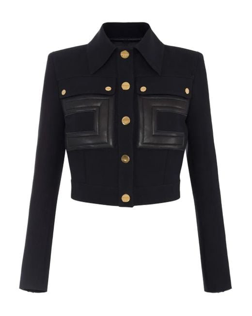 Elisabetta Franchi Black Jacke Aus Krepp