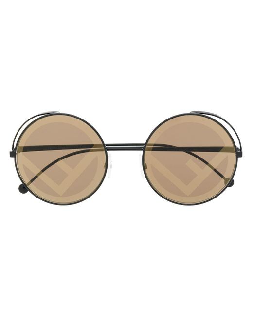 Fendi Black Fendirama Round Sunglasses