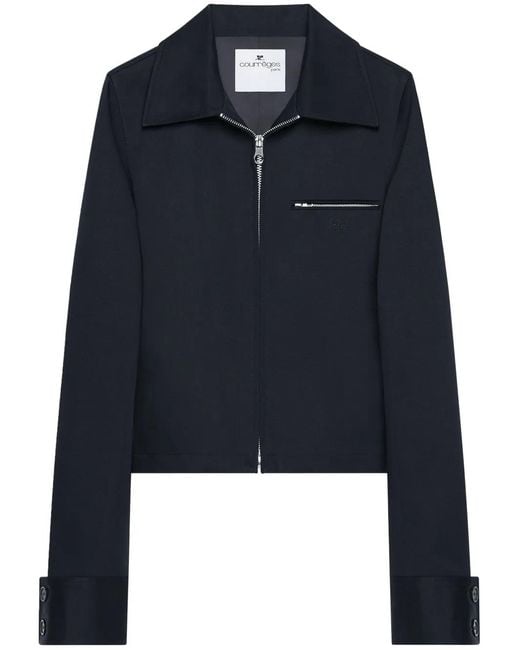 Courreges Blue Virgin Wool Coat