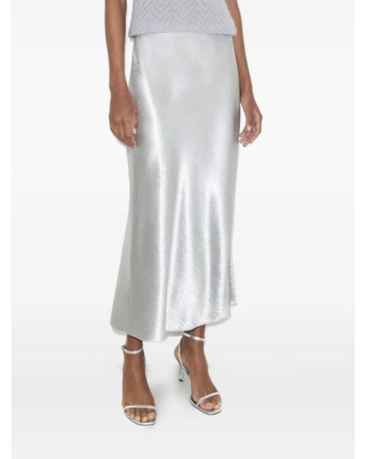 Tory Burch White Satin Midi Skirt