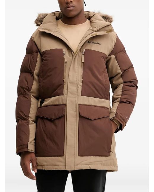 Columbia Brown Hooded Padded Jacket for men
