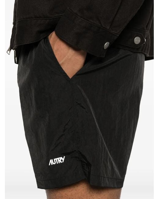 Autry Black Drawstring Waist Shorts for men
